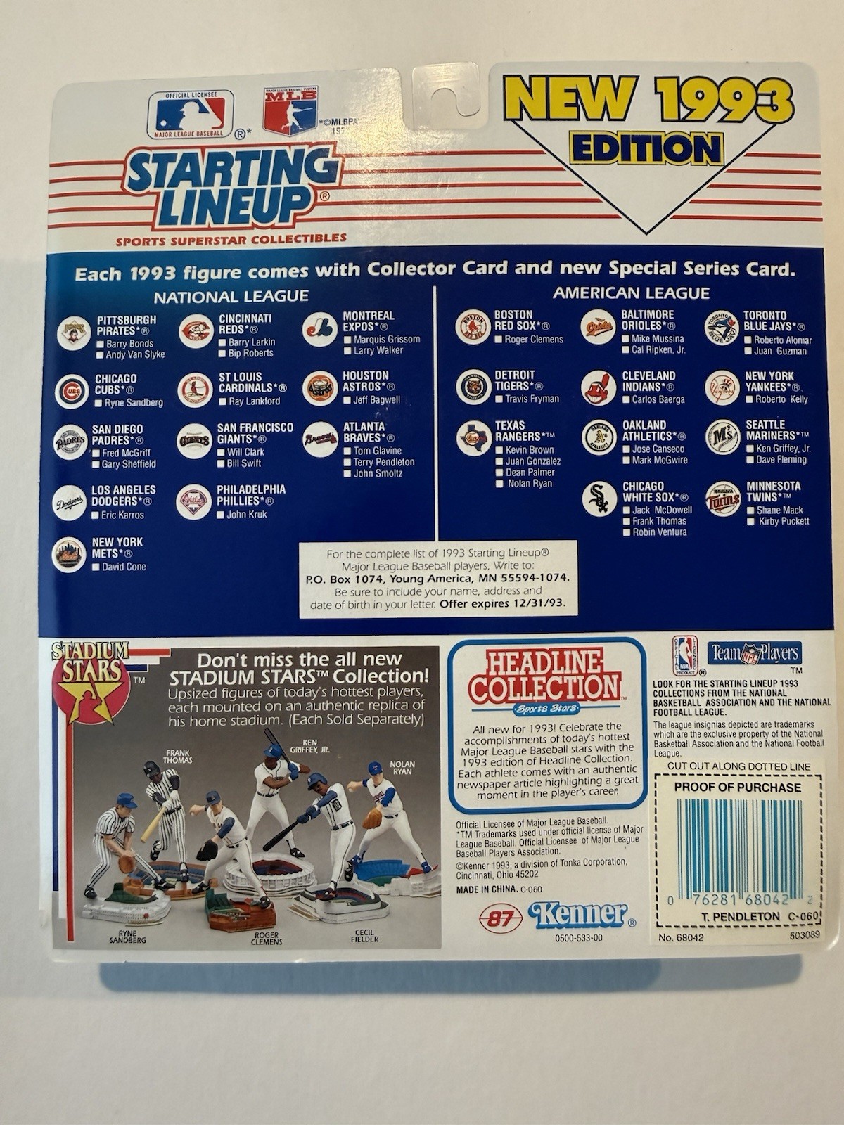 💥⚾️ 1993 TERRY PENDLETON Atlanta Braves Starting Lineup, MLB ⚾️💥