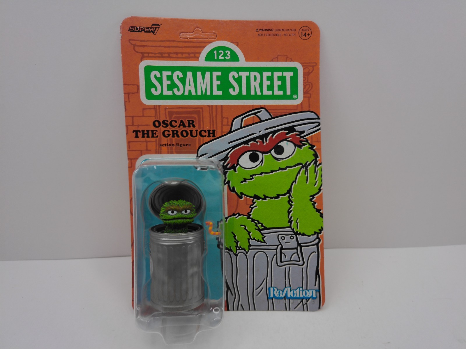 SUPER7 OSCAR THE GROUCH SESAME STREET REACTION EXCLUSIVE NEW MOC
