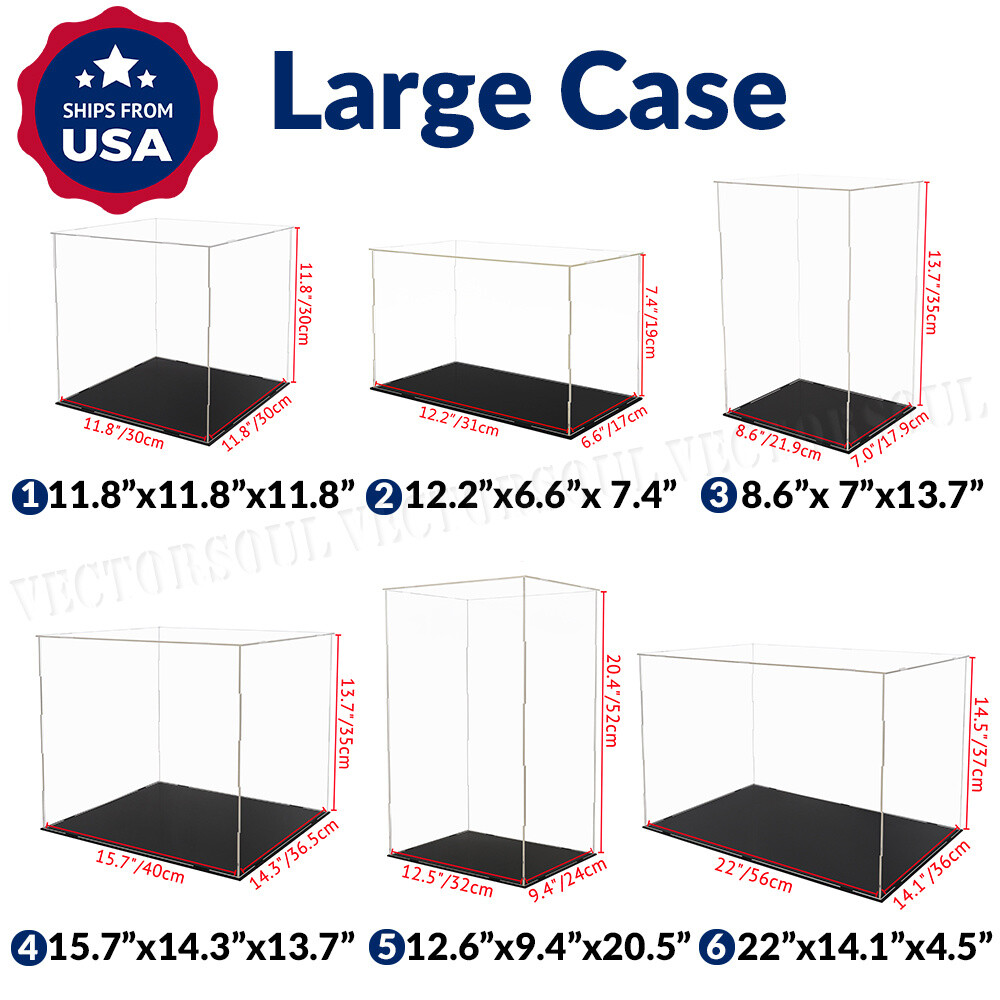 Large Acrylic Display Case Dustproof Box Action Figures for Collectibles Diecast