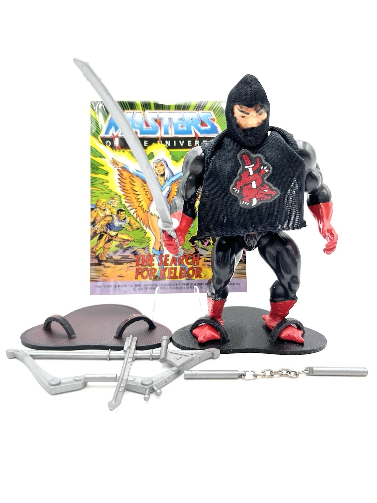 MASTERS OF THE UNIVERSE 1983 NINJOR COMPLETE W/MINI-COMIC & FREE STANDS!
