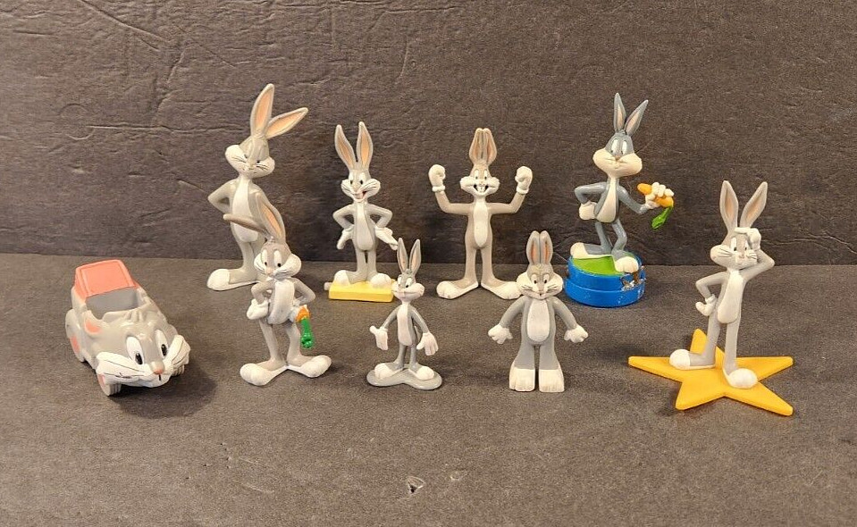 LOT OF 9 VINTAGE 80&rsquo;S & 90&rsquo;S BUGS BUNNY WARNER BROS PVC DIFFERENT TOY LOT