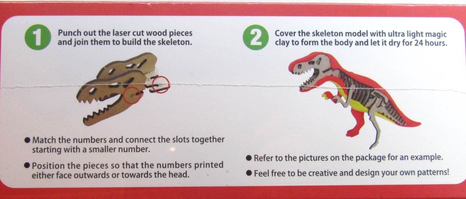 Clay-Deco Dinosaur, T-Rex, Build your own Dinosaur with Wood and Clay.