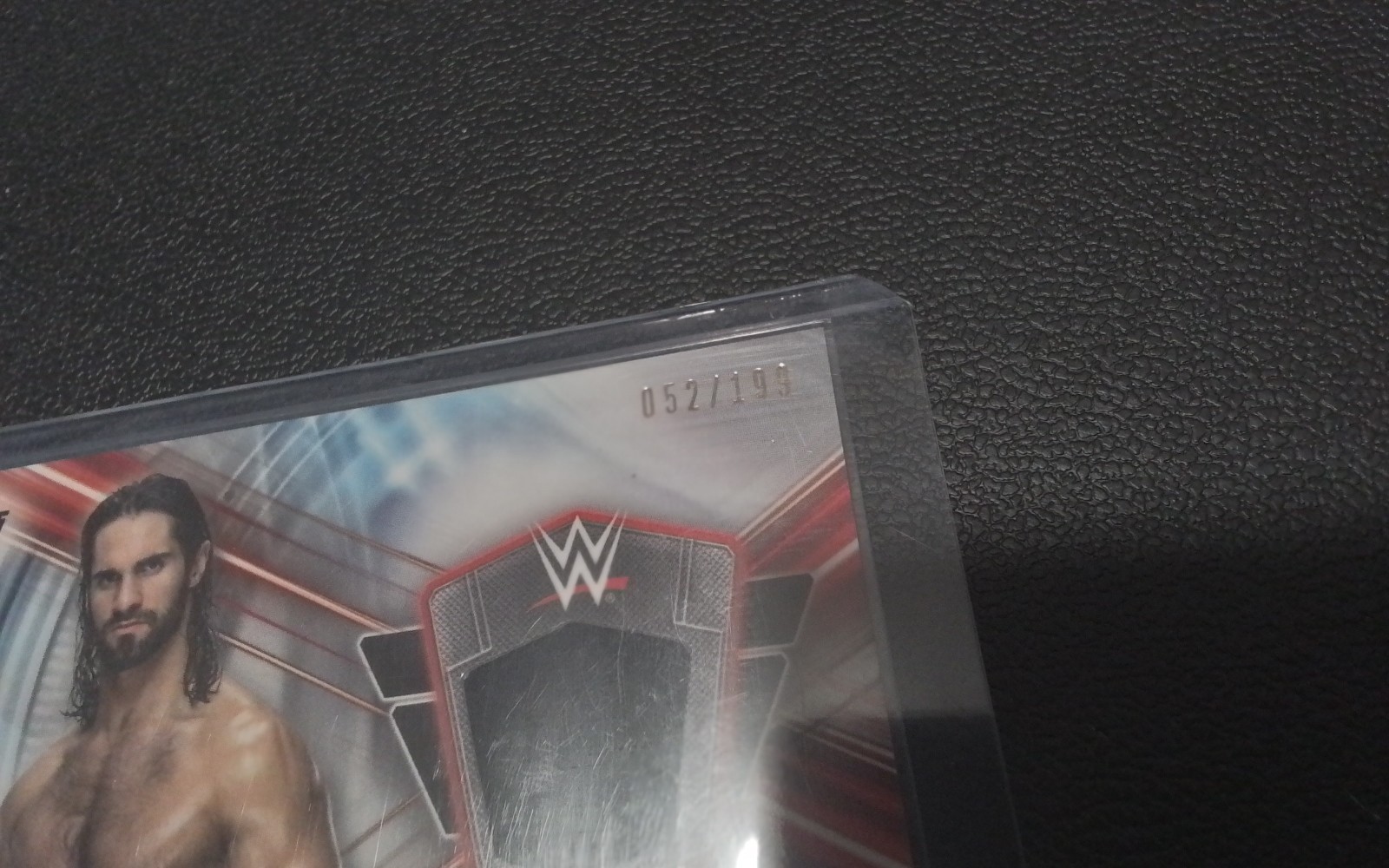 WWE Seth Rollins Mattel Ninja Turtle Figure Topps Worn Shirt Relic #52 of 199!