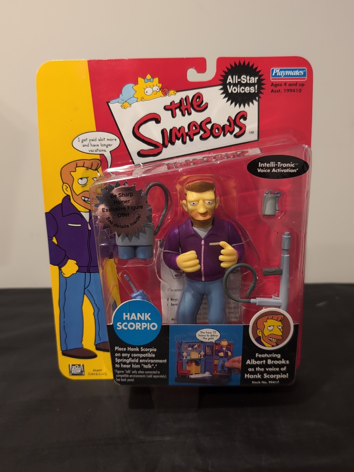 NEW 2002 The Simpsons HANK SCORPIO Action Figure WOS Playmates All-Star Voices