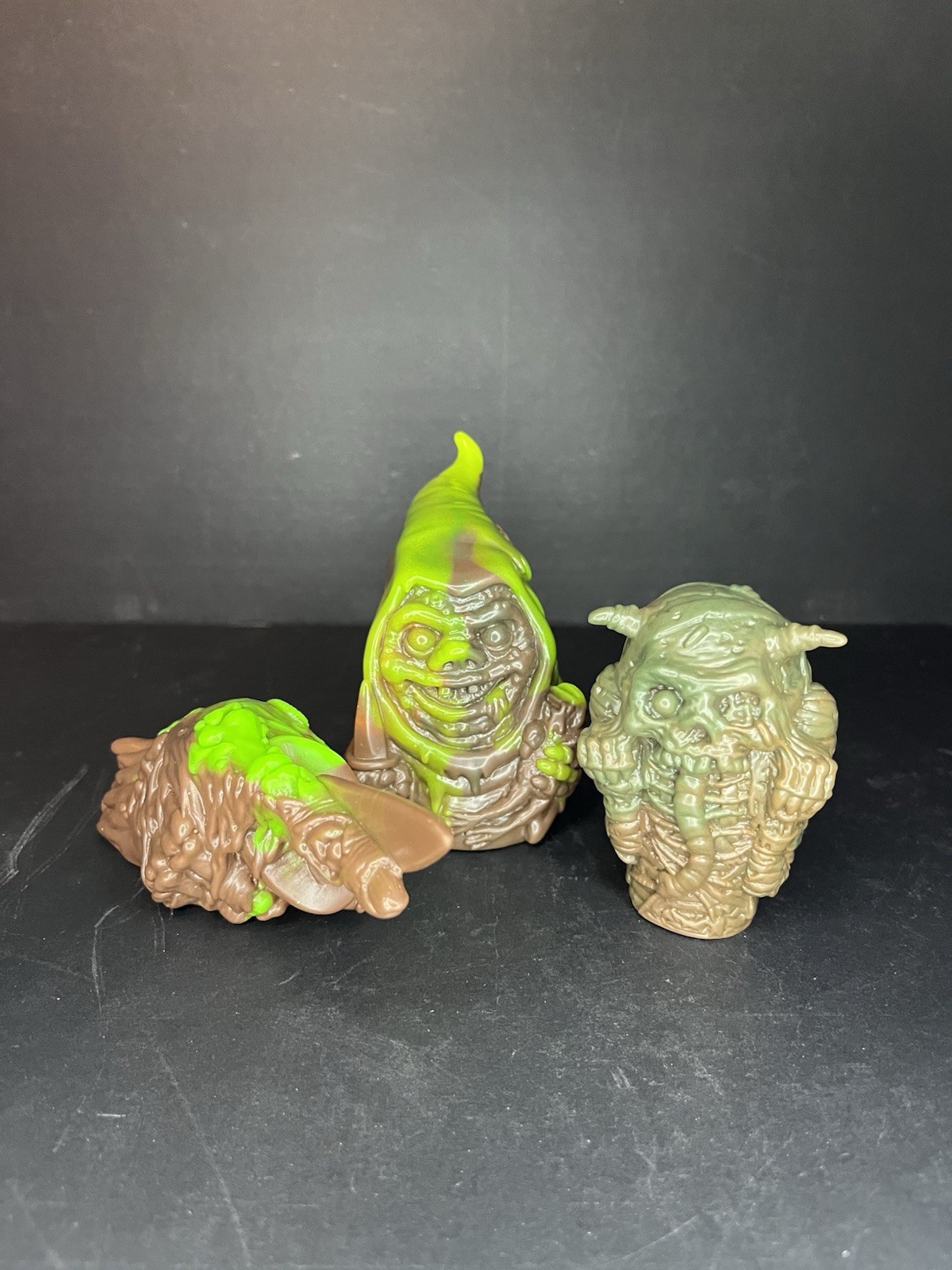Bogxsquad Set Of 3 Vinyl Figures, Marbled Sofubi, Bog Dweller