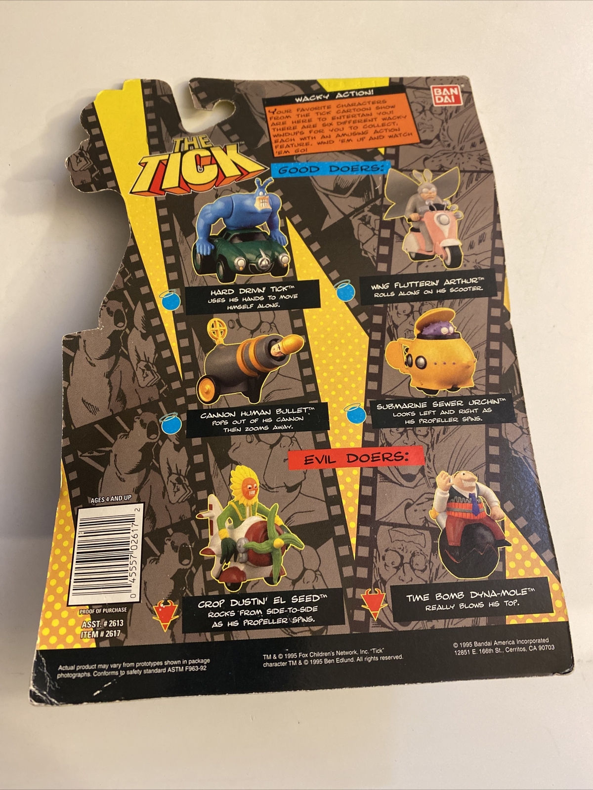 The Tick Wacky Windups Action Cannon Human Bullet 1995 Bandai Sealed New