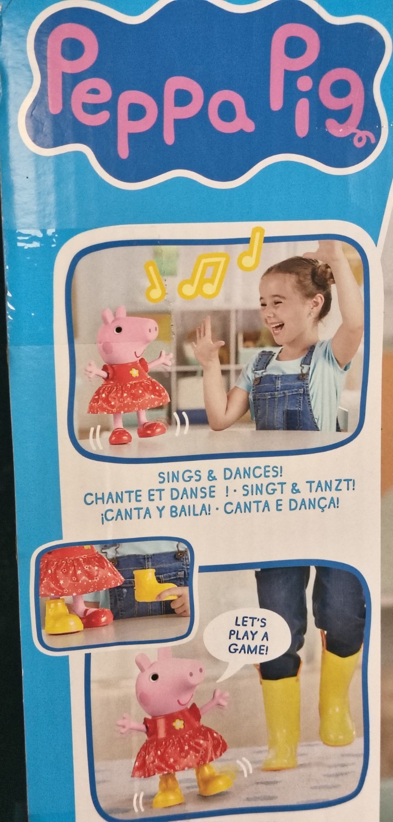 12&Prime; PEPPA PIG Singing And Dancing Doll. Plastic Body, Fabric Skirt +Yellow Boots