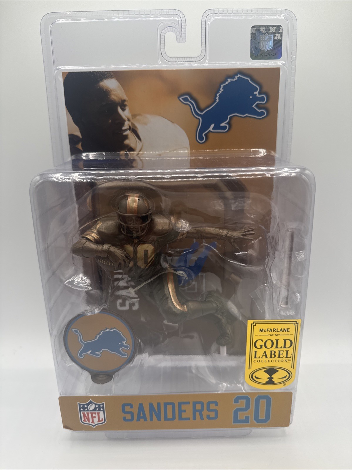 2023 McFarlane Legacy BRONZE Figure Barry Sanders Detroit Lions Gold Label