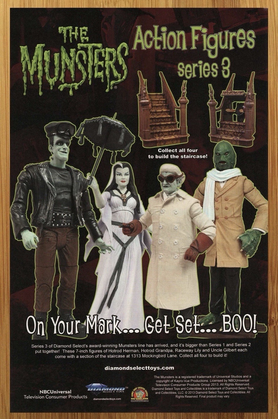 Diamond Select The Munsters Diorama Stairs BAF Uncle Gilbert Build A Figure SPOT