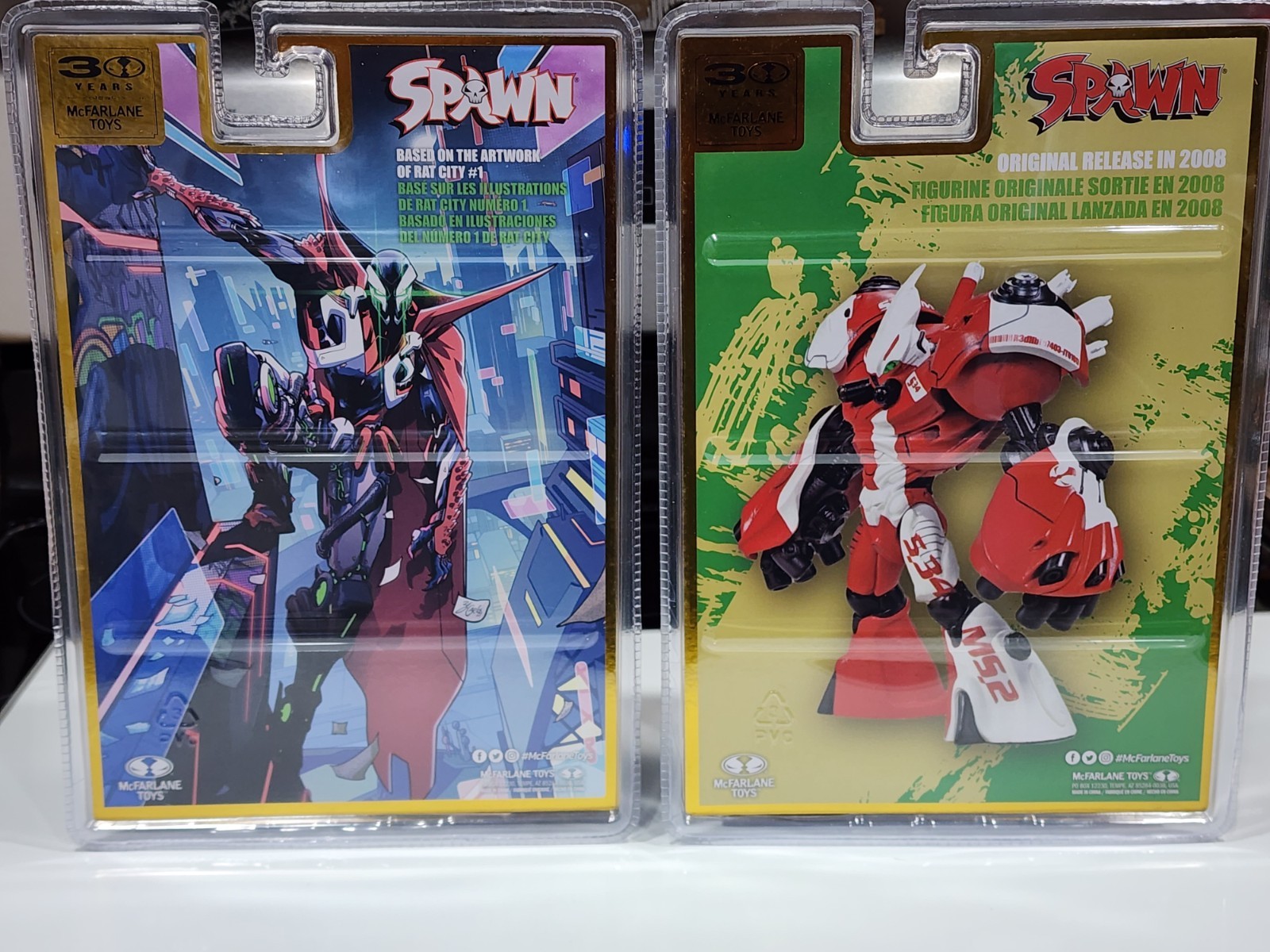 McFarlane 30 Years The Deviant: Rat City Spawn Platinum & Wave 8 Robot Wars 7&Prime;