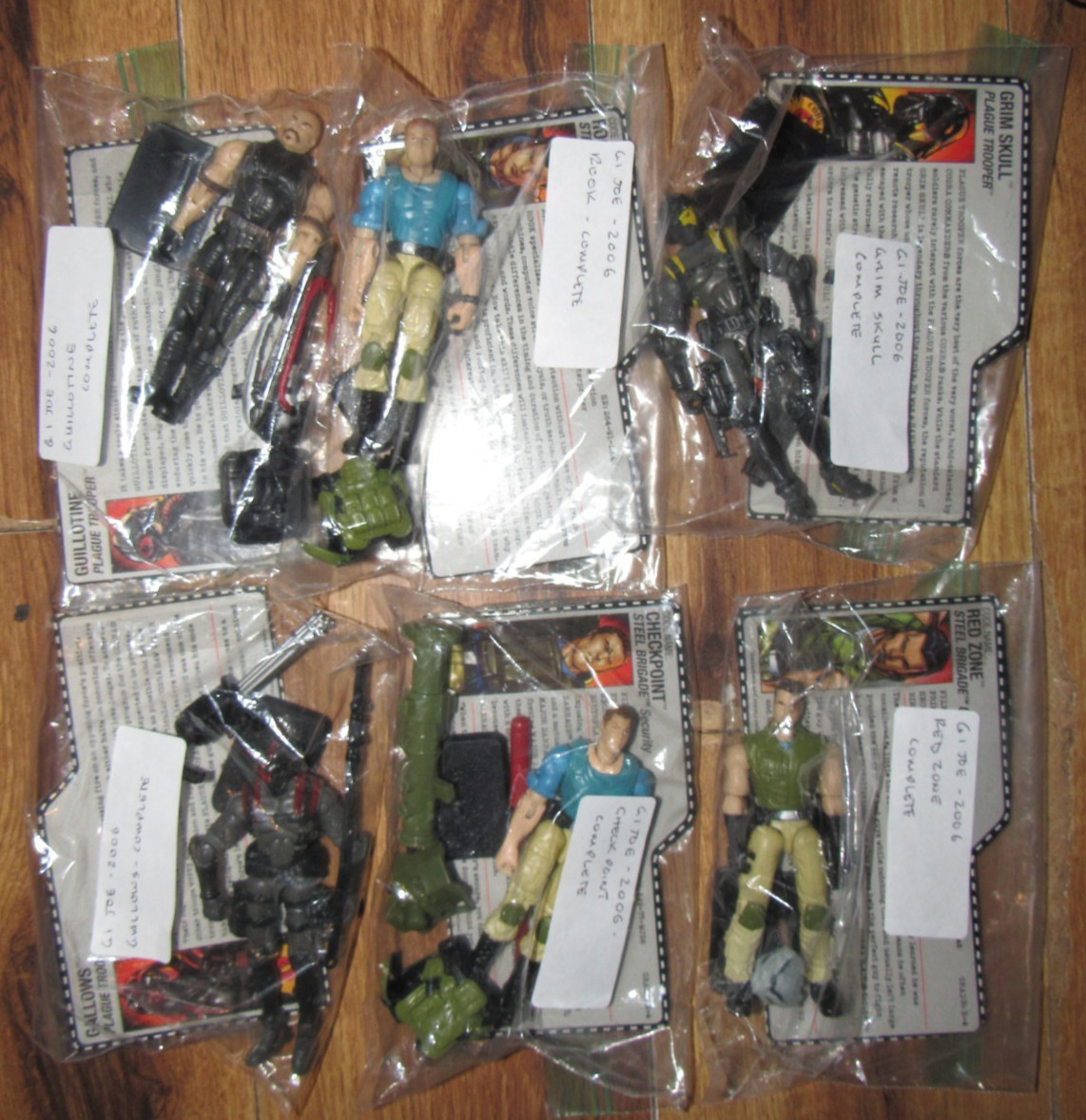 GI Joe 2006 Plague Troopers vs Steel Brigade all 6 figures complete 3.75 figure