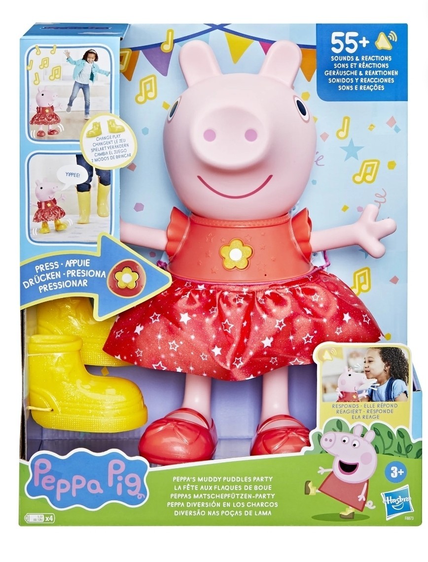 Peppa Pig Toys Peppa’s Muddy Puddles Party Doll, Musical Toys for Girls and Boys