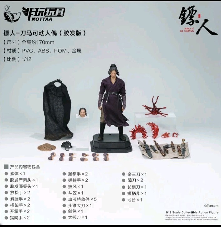 Nottaa Collection Blades of the Guardians Sculpted Hair Ver 1/12 Scale « NEW »