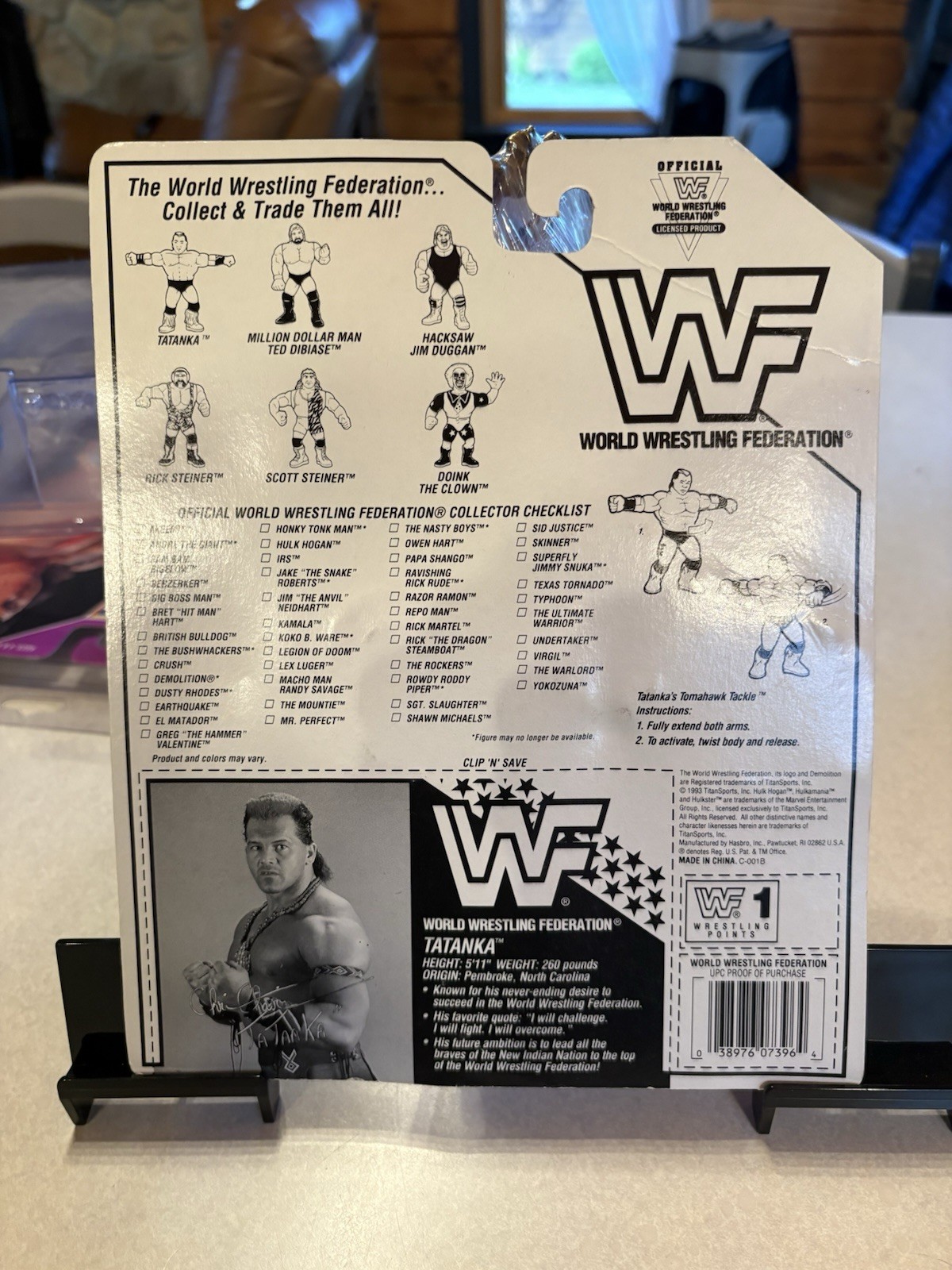 1993 Tatanka Purple Card WWF Hasbro MOC – Ships In A Defender