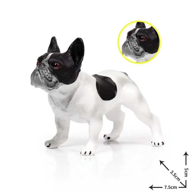 French Bulldog Toy Action Figure Small Animal Figurine Doll Gift for Kids