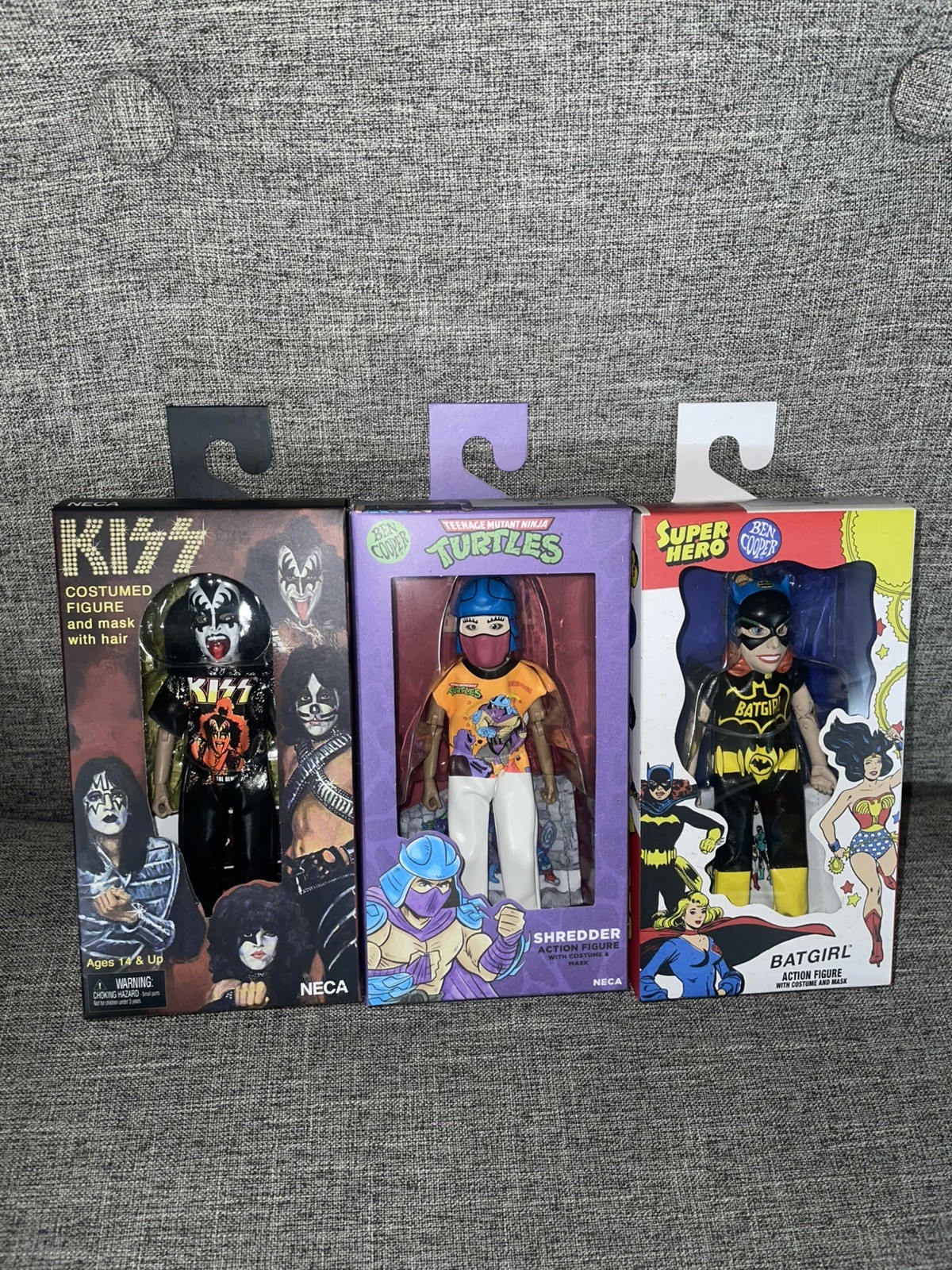 NECA Ben Cooper Lot Of 3 Costume kids action figures KISS Shredder Batgirl Demon