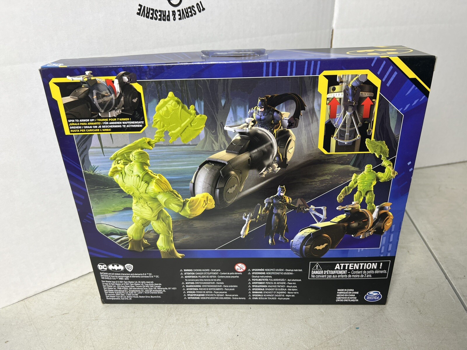 Spin Master DC Batman vs Swamp Thing & Attack Batcycle Set NEW 2021 Comic Movie