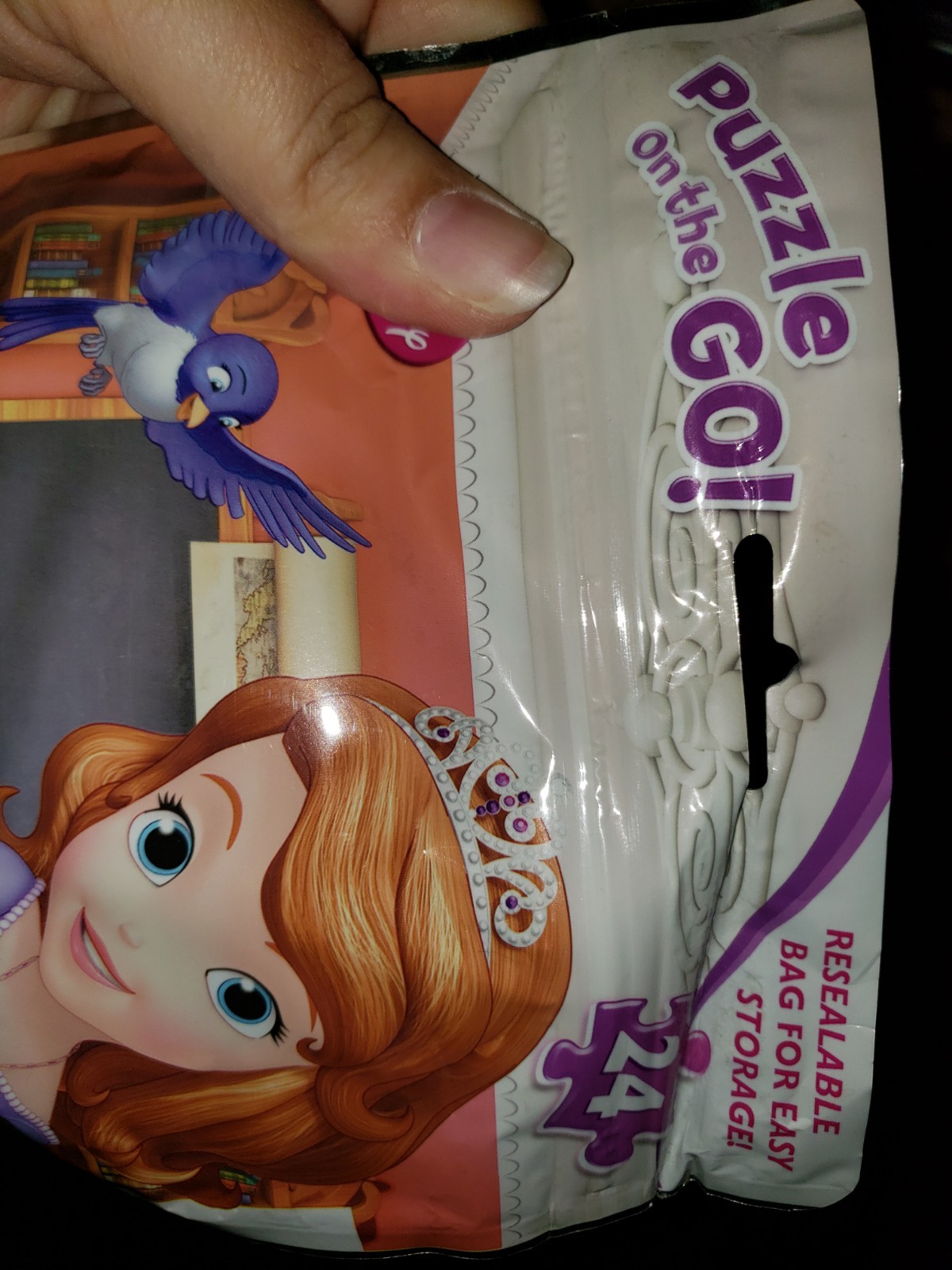 Disney Sofia The First 24 Piece 15&Prime; x 11.2&Prime; Puzzle On The Go! Resealable Bag New