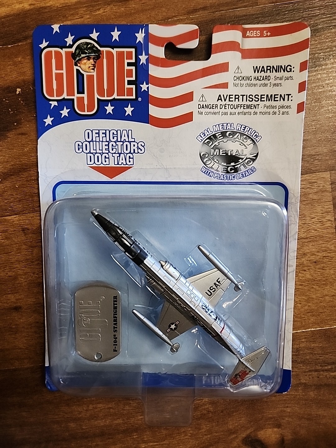 GI Joe F-104 Starfighter with Real Metal Replica 2002 Airplane Dog tag