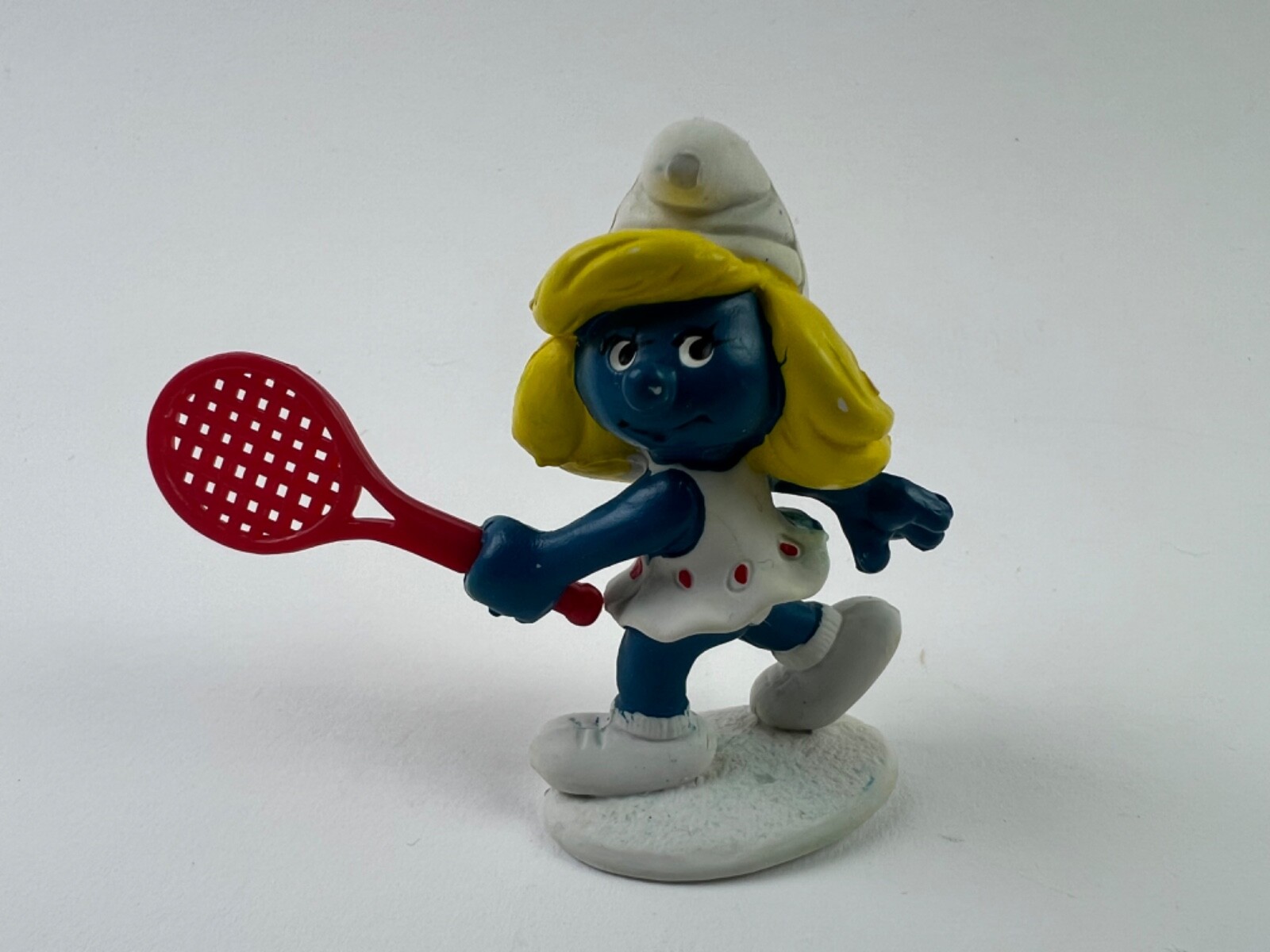 Peyo Smurfs Tennis Smurfette 1981 Vintage Original PVC Figurine