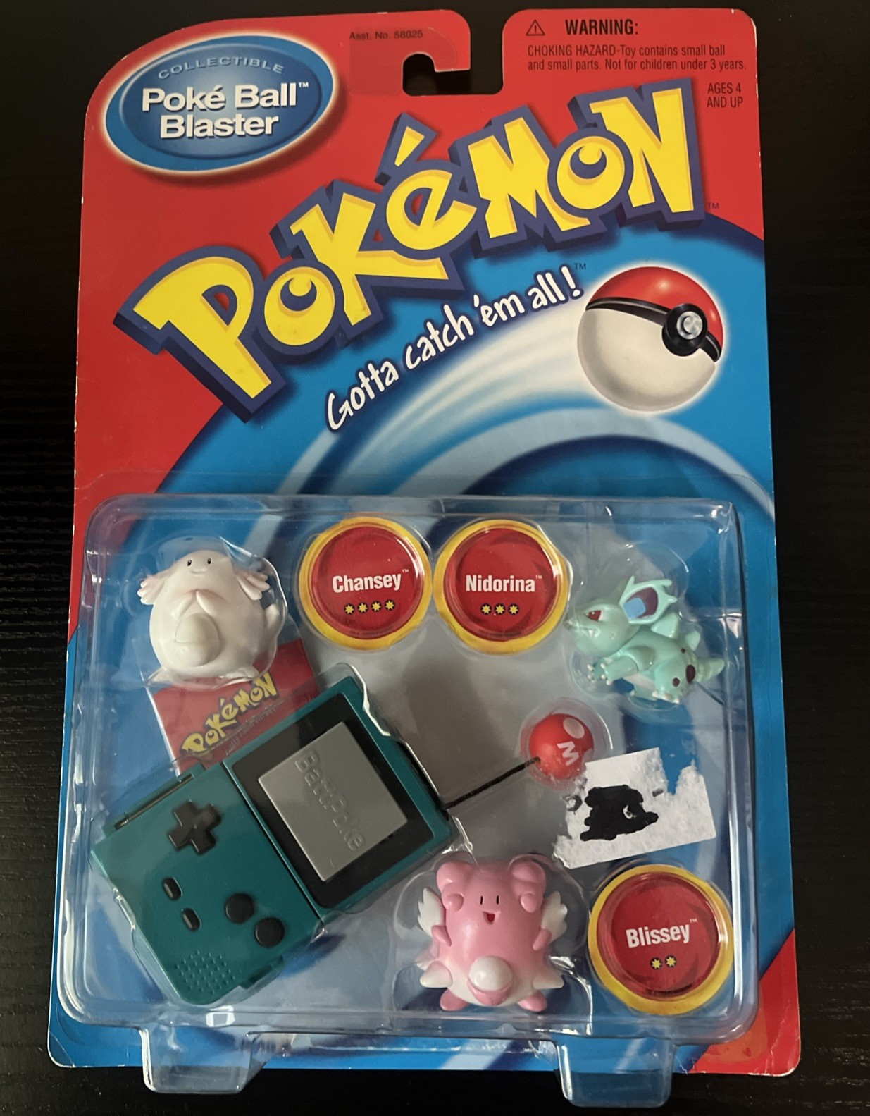 RARE 2000 Hasbro Pokemon Poke Ball Blaster Figures Set Nidorina Chansey Blissey