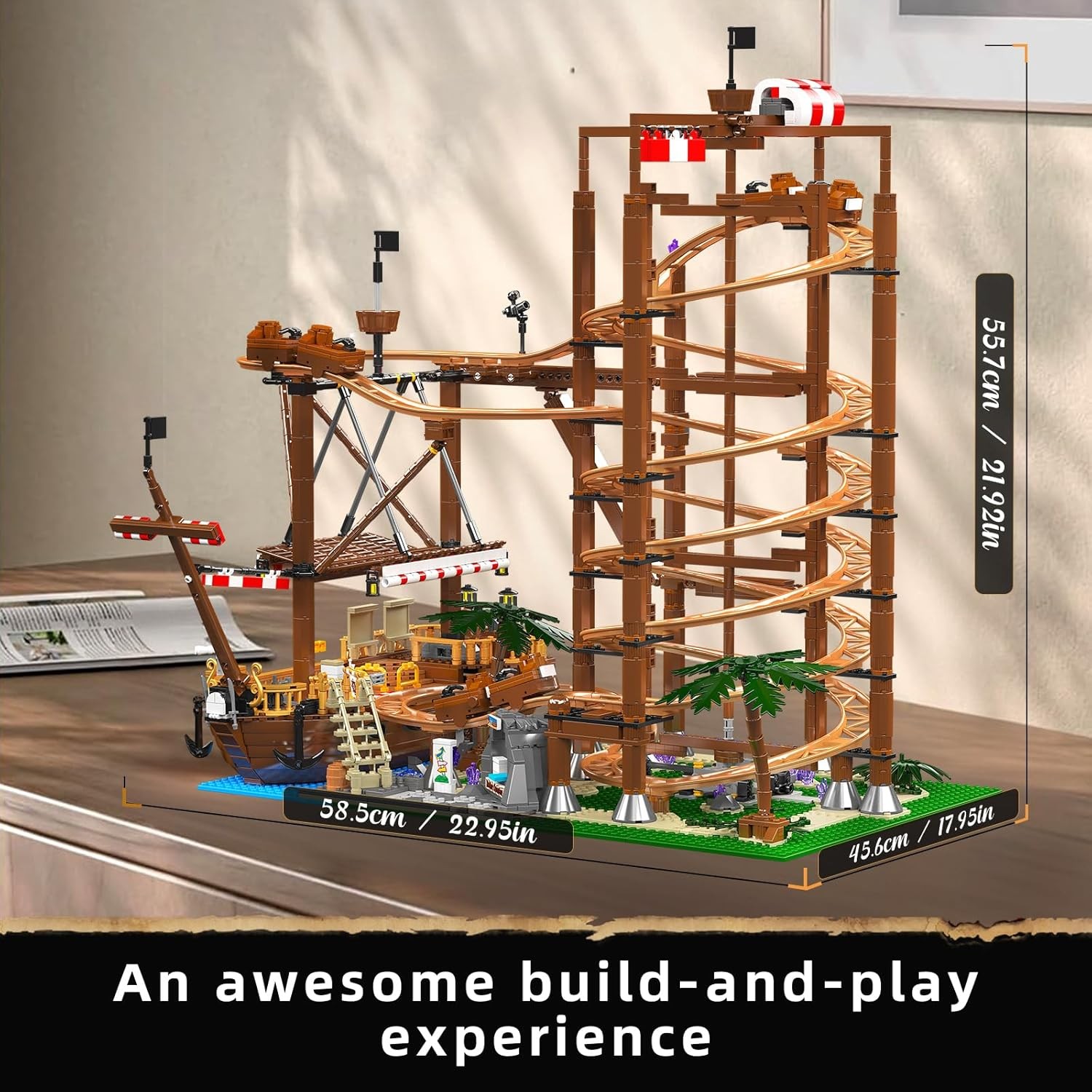 Mould King 11013 Roller Coaster Amusement Park Building Set, Fairground 11013