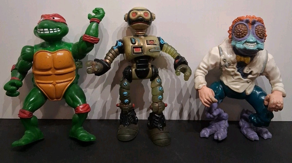 Vintage TMNT Mixed Lot of 11 Playmates 1990s Baxter Fugitoid Rat King & MORE! *G