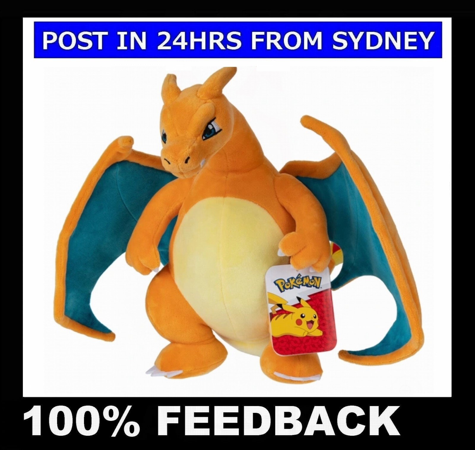Genuine!! Official POKEMON CHARIZARD 12&Prime; Plush ~ 30cm NEW WITH TAG