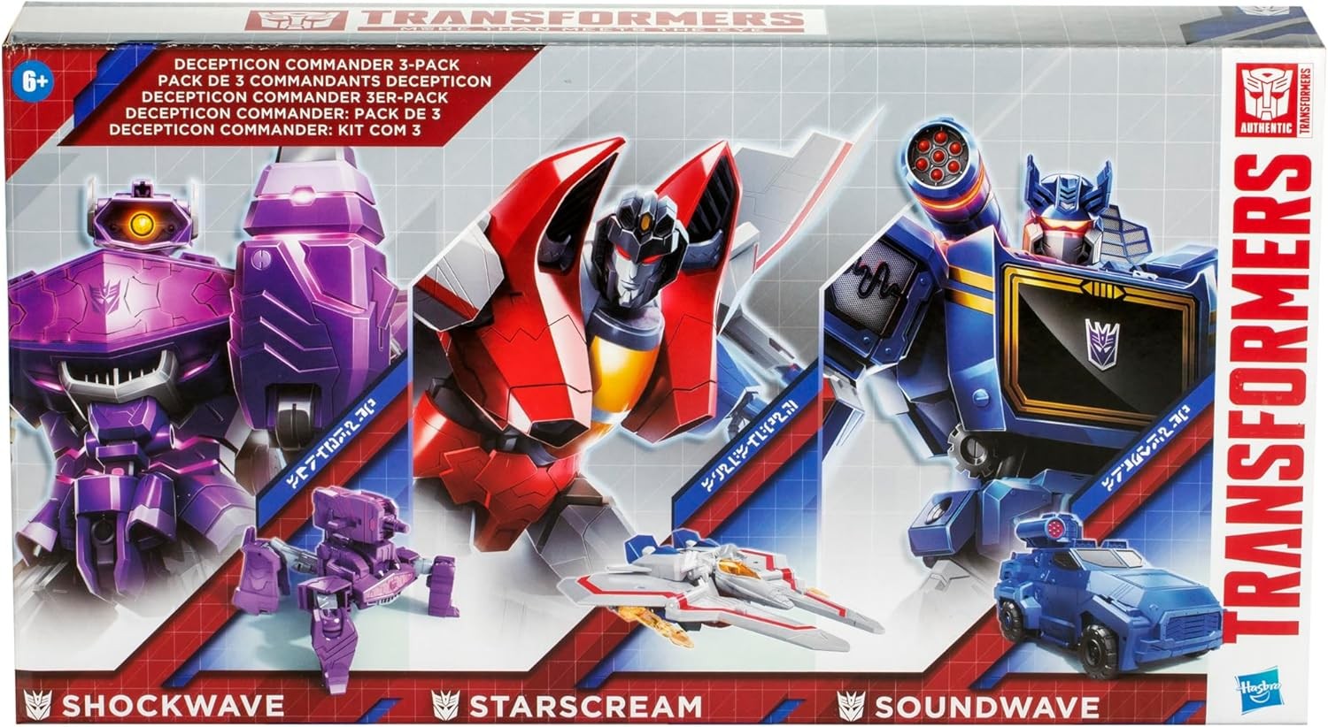 Commander Class Shockwave, Starscream & Soundwave Transformers Decepticon Comman