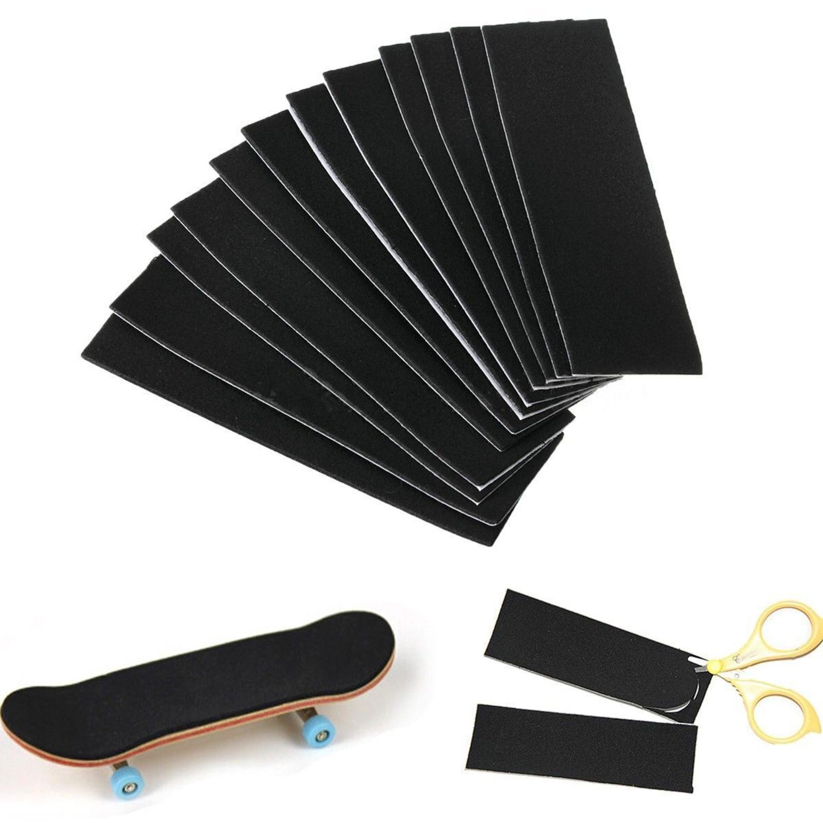 12pcs Self-Adhesive Wooden Fingerboard Deck Grip TapeStickers Skateboard E