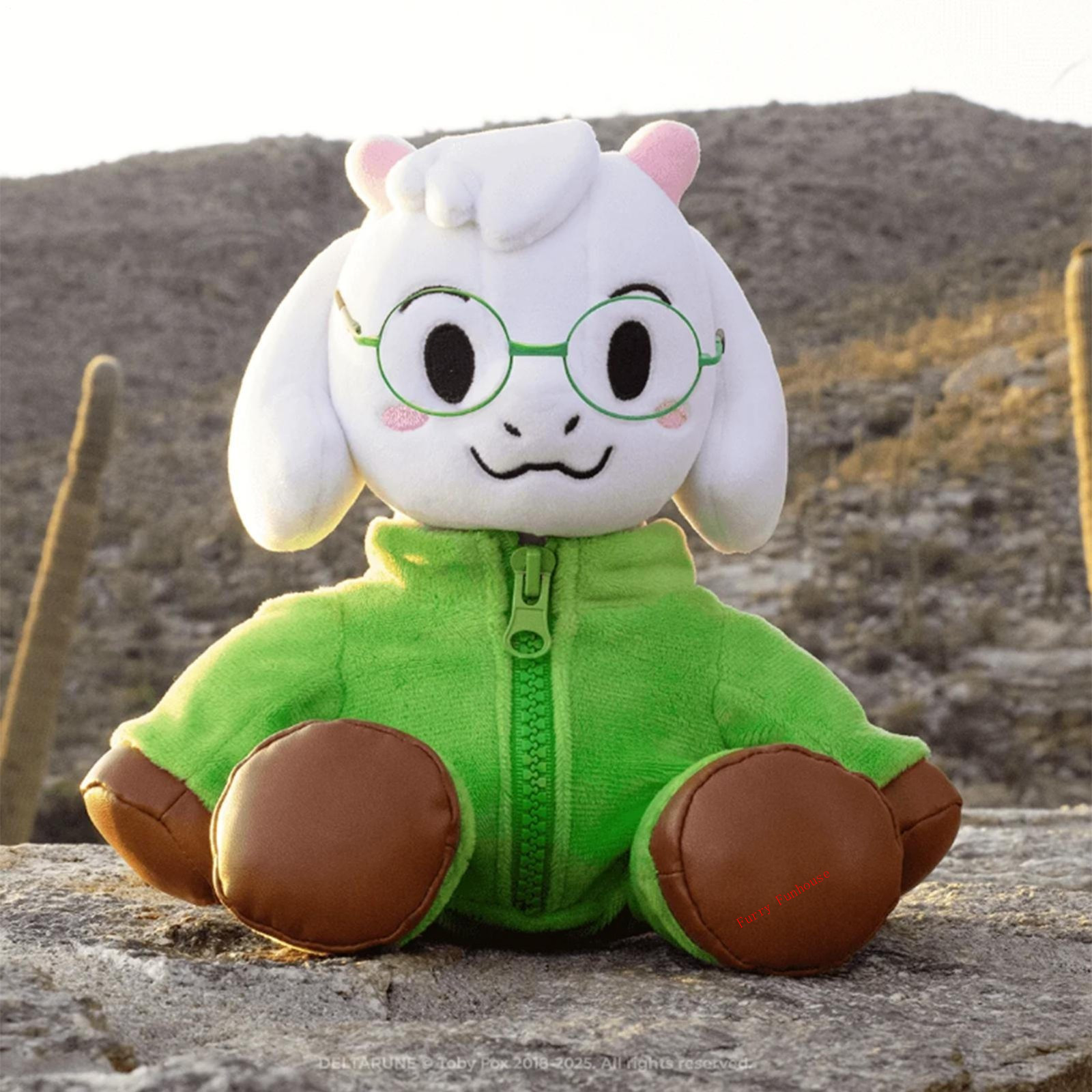 Deltarune Ralsei Plush With No Hat Green Fur Glasses & Scarf Fashion Plush Toy