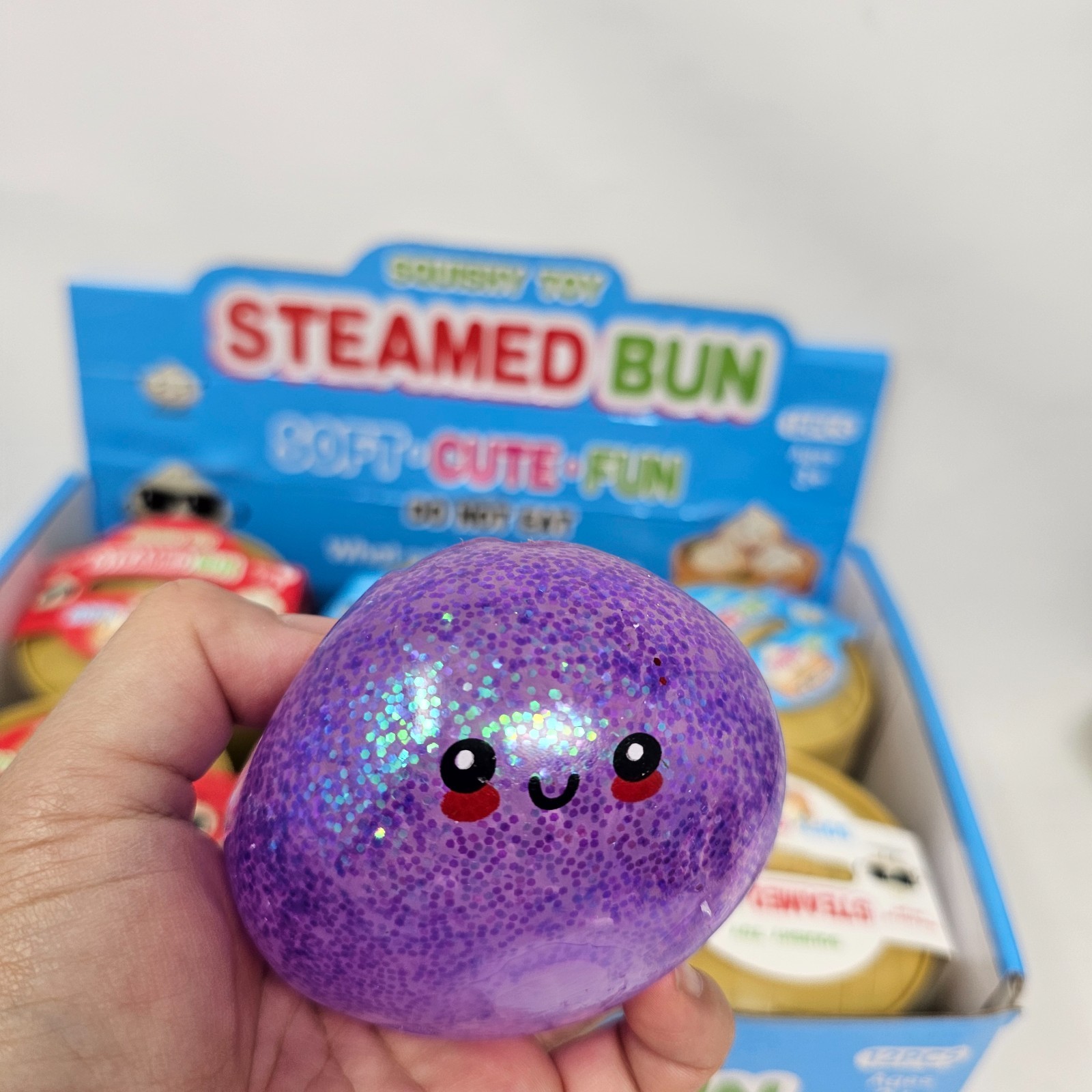 Squishy Glitter Steamed Bun Dumpling Stress Relief Squeeze Toy New 1pc