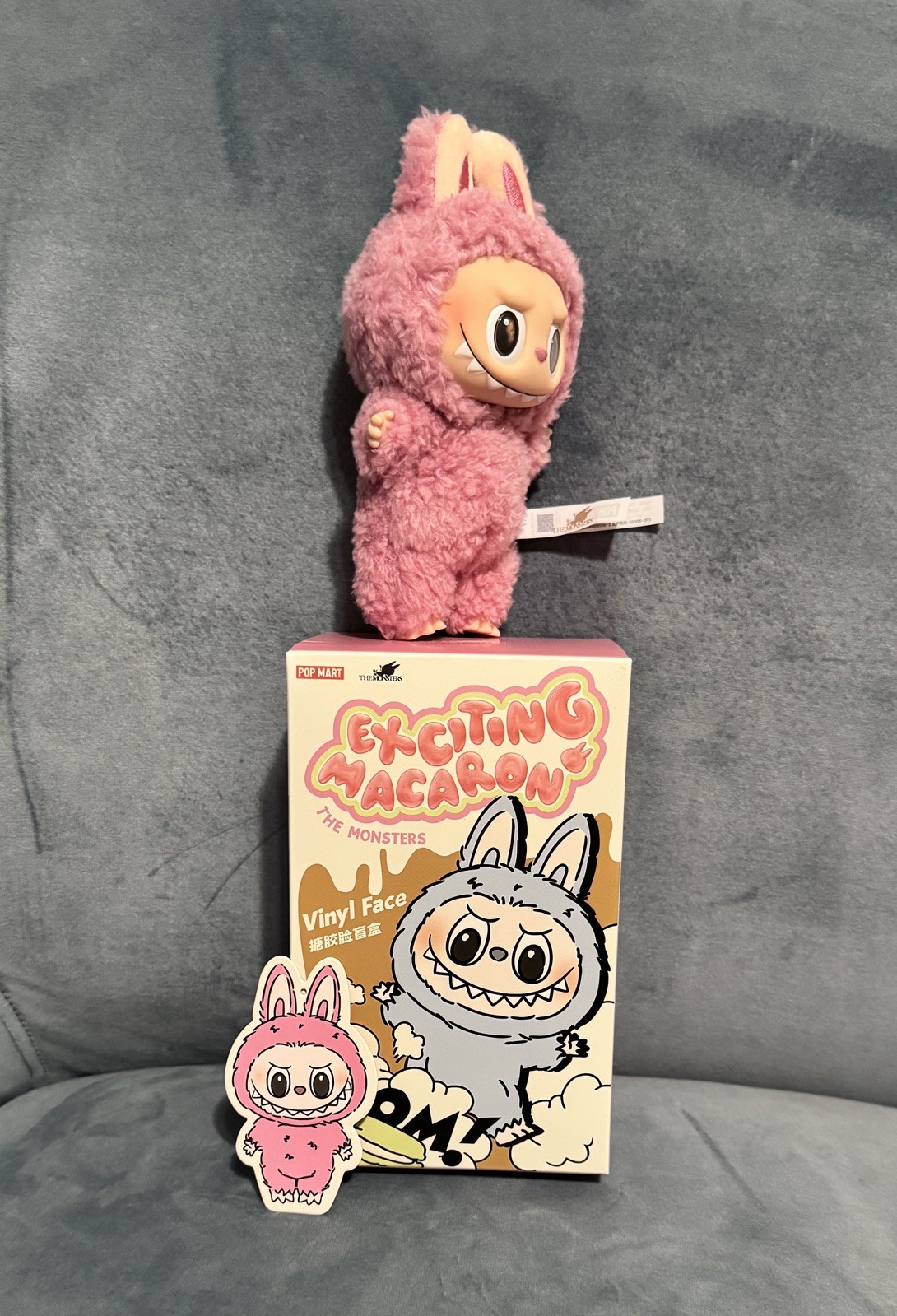 Authentic POP MART Labubu Exciting Macaron Vinyl Plush Opened Box – Lychee Berry