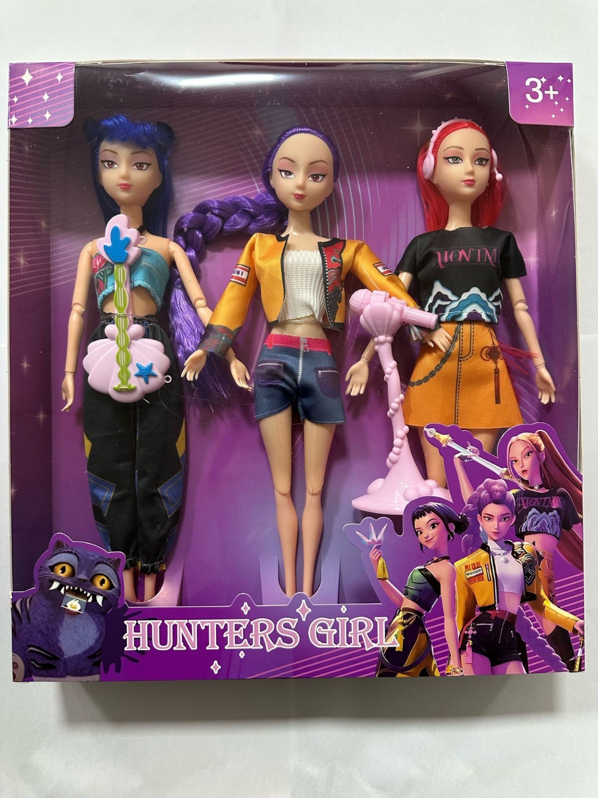 3PCS Cosplay Kpop Demon Hunters Dolls Moveable Joint Collectible Figure Toy Gift