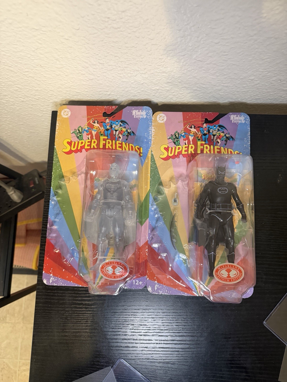 McFarlane Super Friends DC Batman Phantom Zone / Crystal Superman Red Platinums