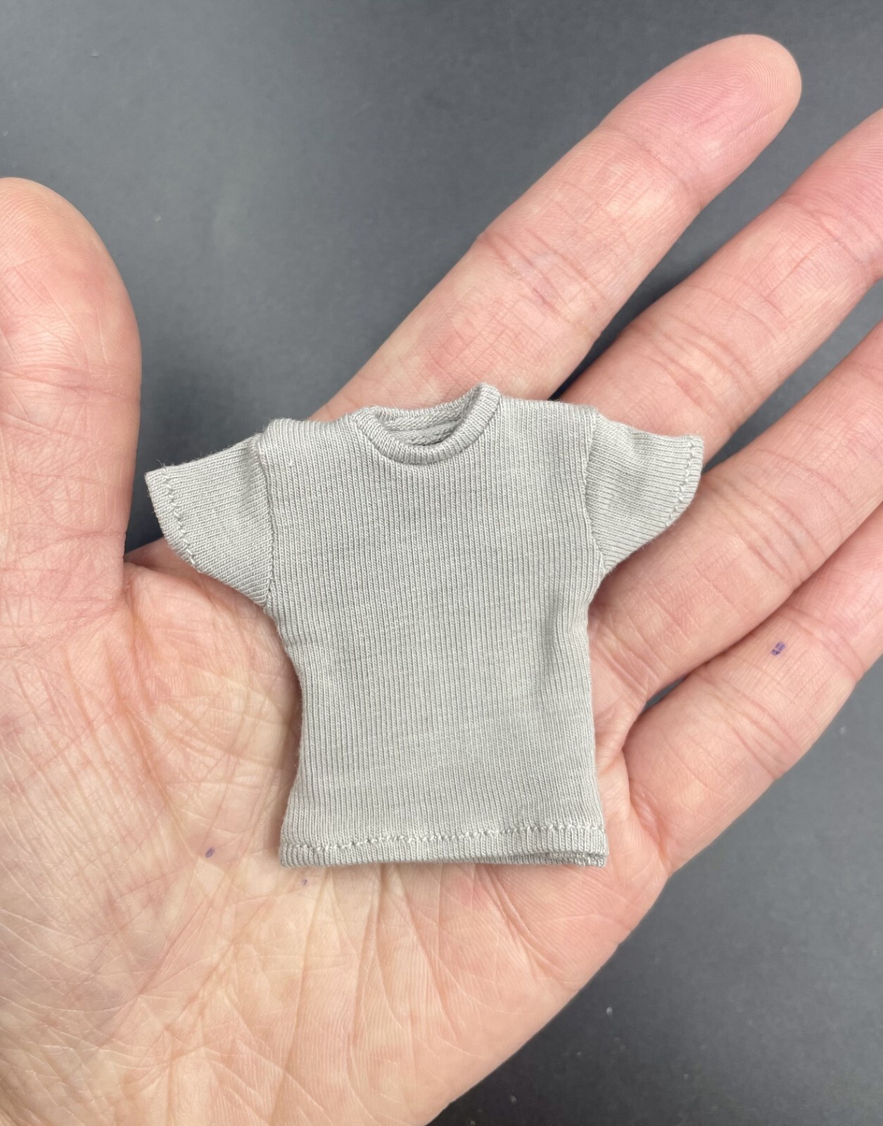 1/12 Scale Tee GREY Short Sleeves T-Shirt For 6&Prime; Male Action Figure Doll Toys