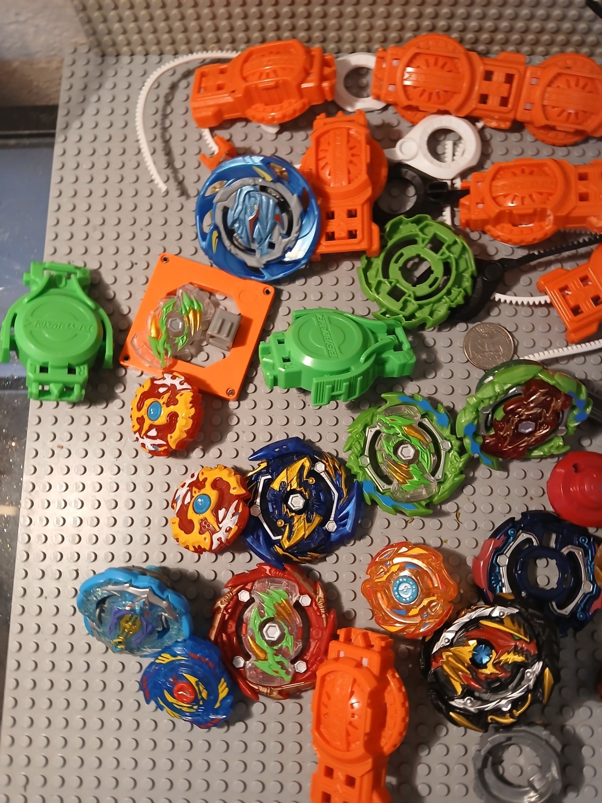 Vintage BEYBLADE HUGE Lot mixed materials see pics some plastic and metal