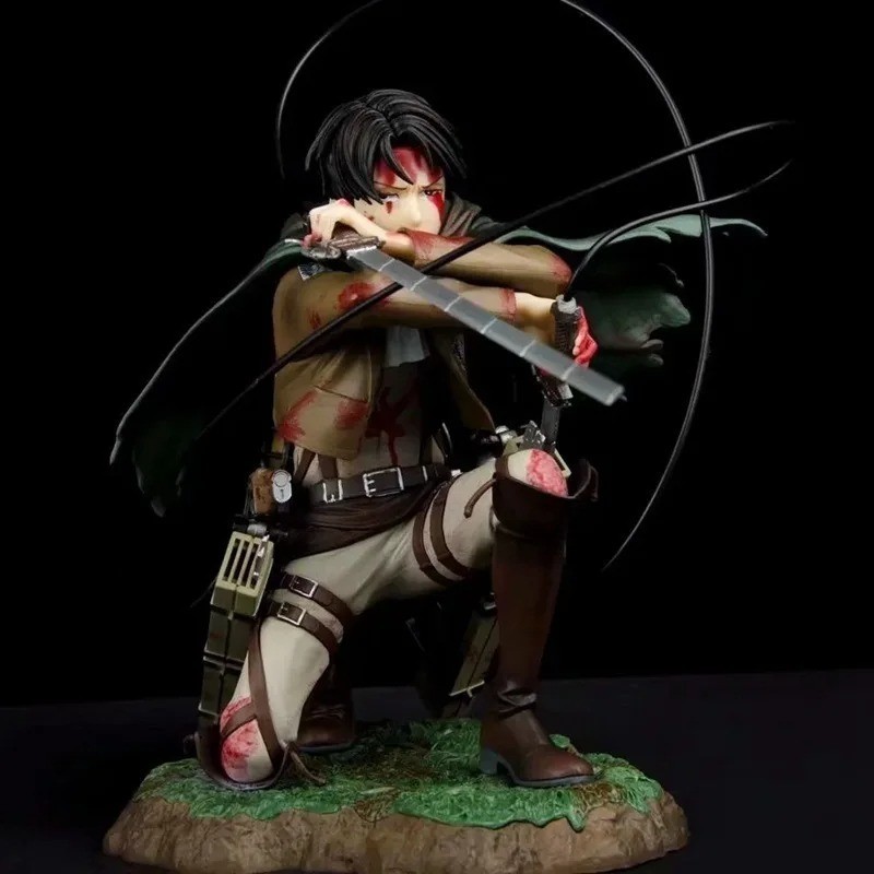 Attack on Titan Levi Ackerman 18cm Battle Damage Figure Model Toy Gift