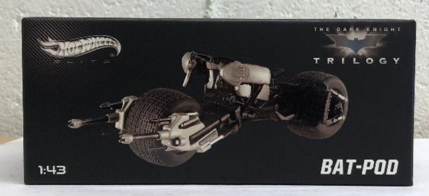 Batman Hot Wheels Elite Bat-Pod The Dark Knight Trilogy 1:43 Scale Mattel SEALED