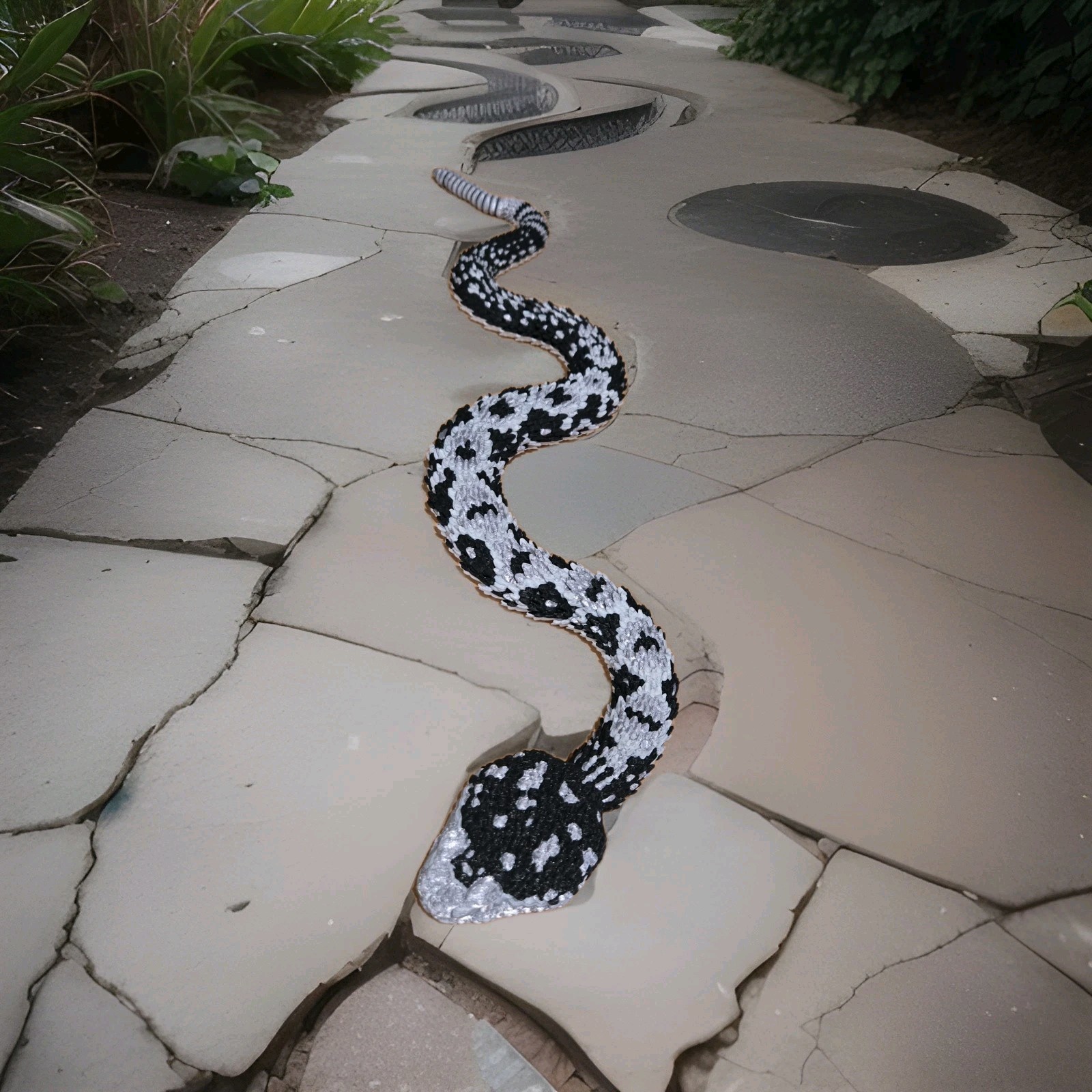 LARGE Rattlesnake Articulated Figure 3D Print Novelty Collectable 37.5&Prime; X 2&Prime;