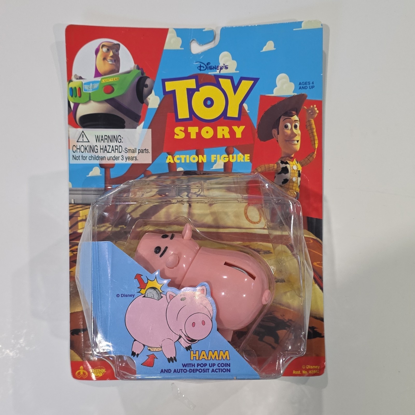 Disney Toy Story Hamm Piggy Bank Action Figure Pop-Up Coin Boxed Pink