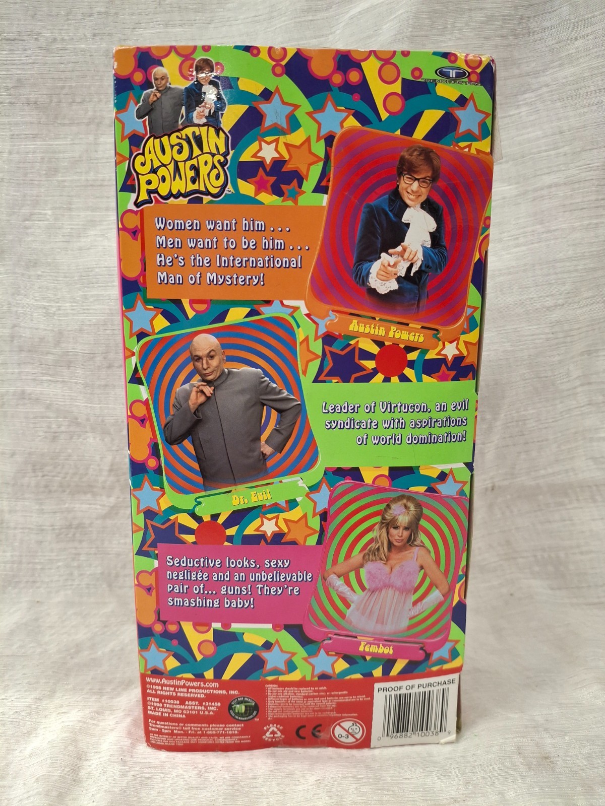 Vintage 1998 Austin Powers Fully Poseable Doll Trendmasters New In Box