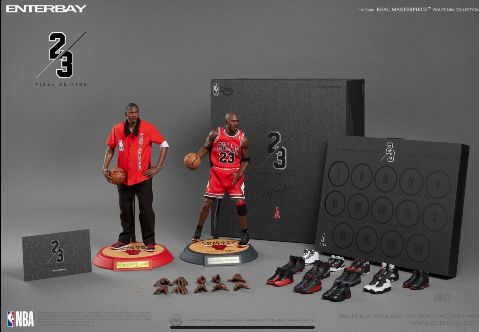 MICHAEL JORDAN FIGURE SET AWAY FINAL EDITON 12&Prime; REAL MASTERPIECE CASE #483/500