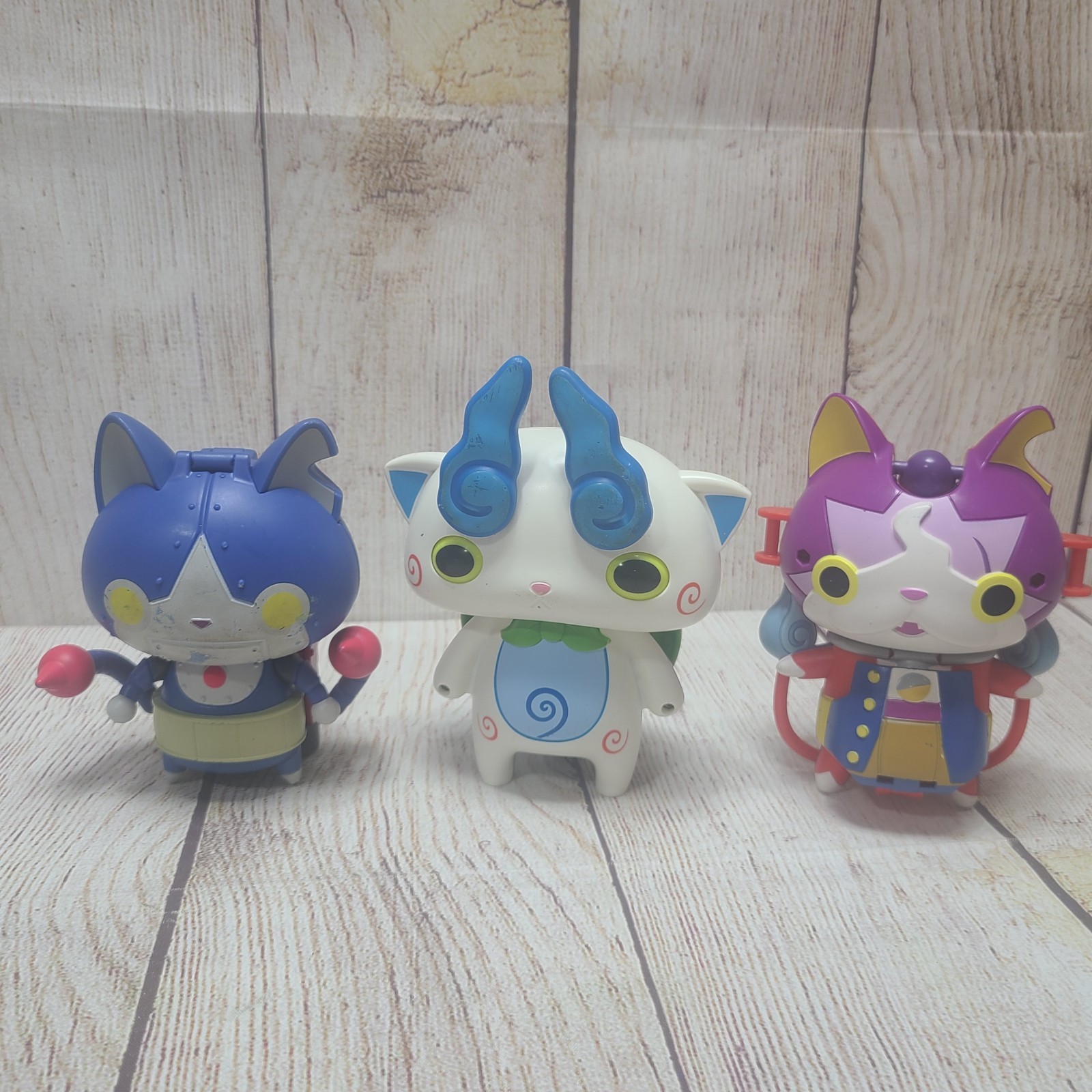 Hasbro Yo Kai Watch Converting Figures Toys Lot of 3 Komasan Robonyan Jibanyan