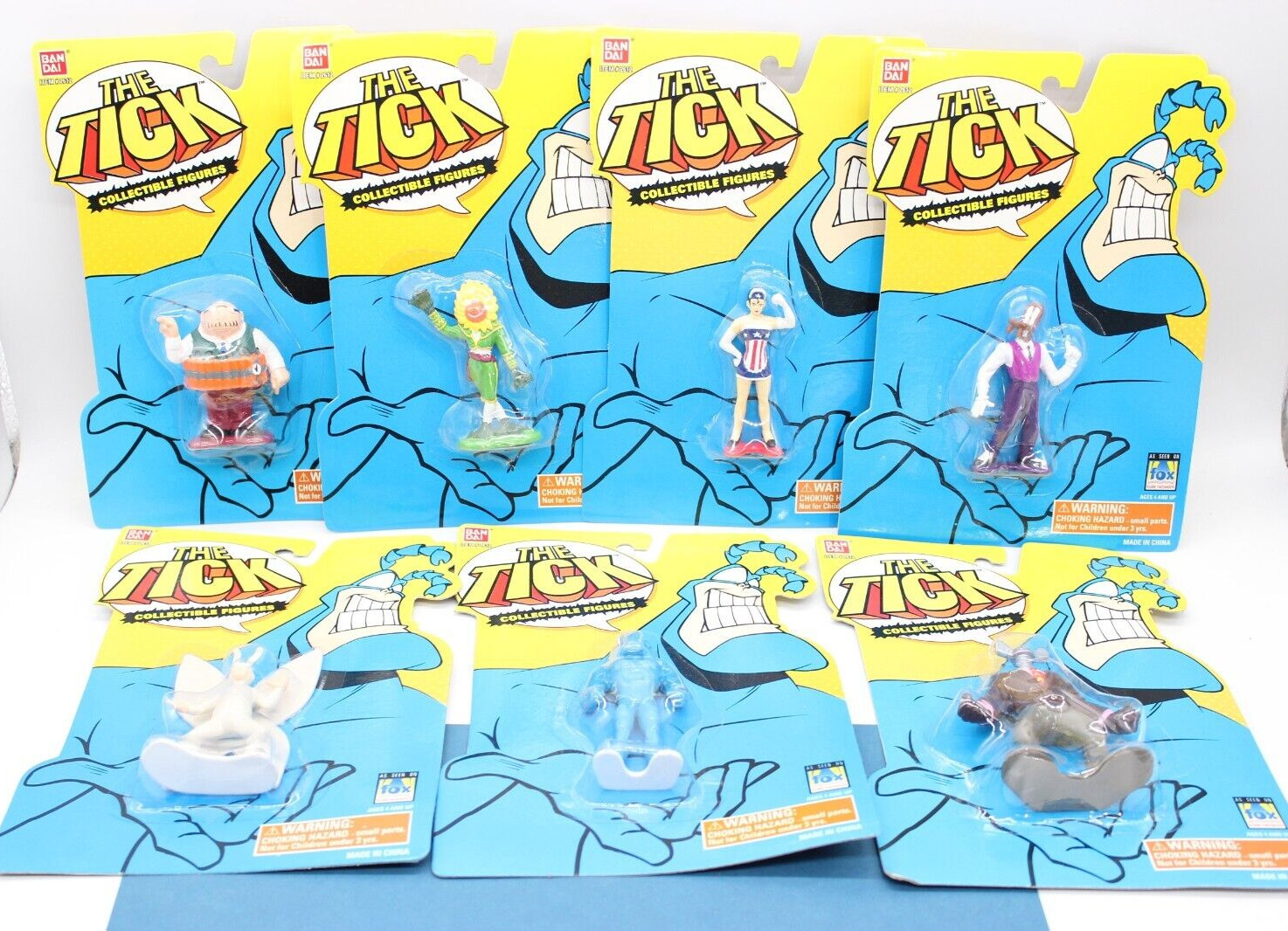Lot Of 7 Ban Dai The Tick Human Bullet Collectible Figure 1994