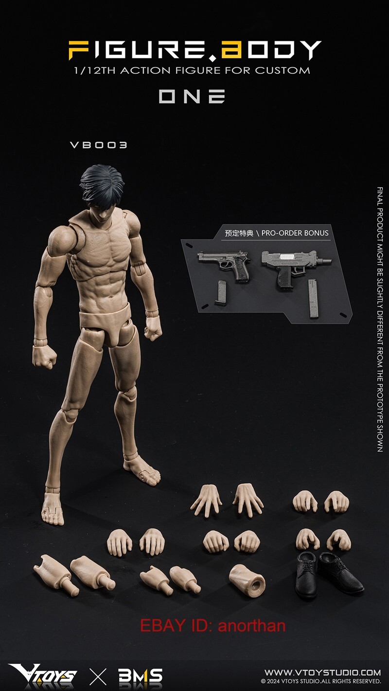 VTOYS x BMS VB003 One Yellow Skin 1/12 Scale Action Figure Body Toys In Stock