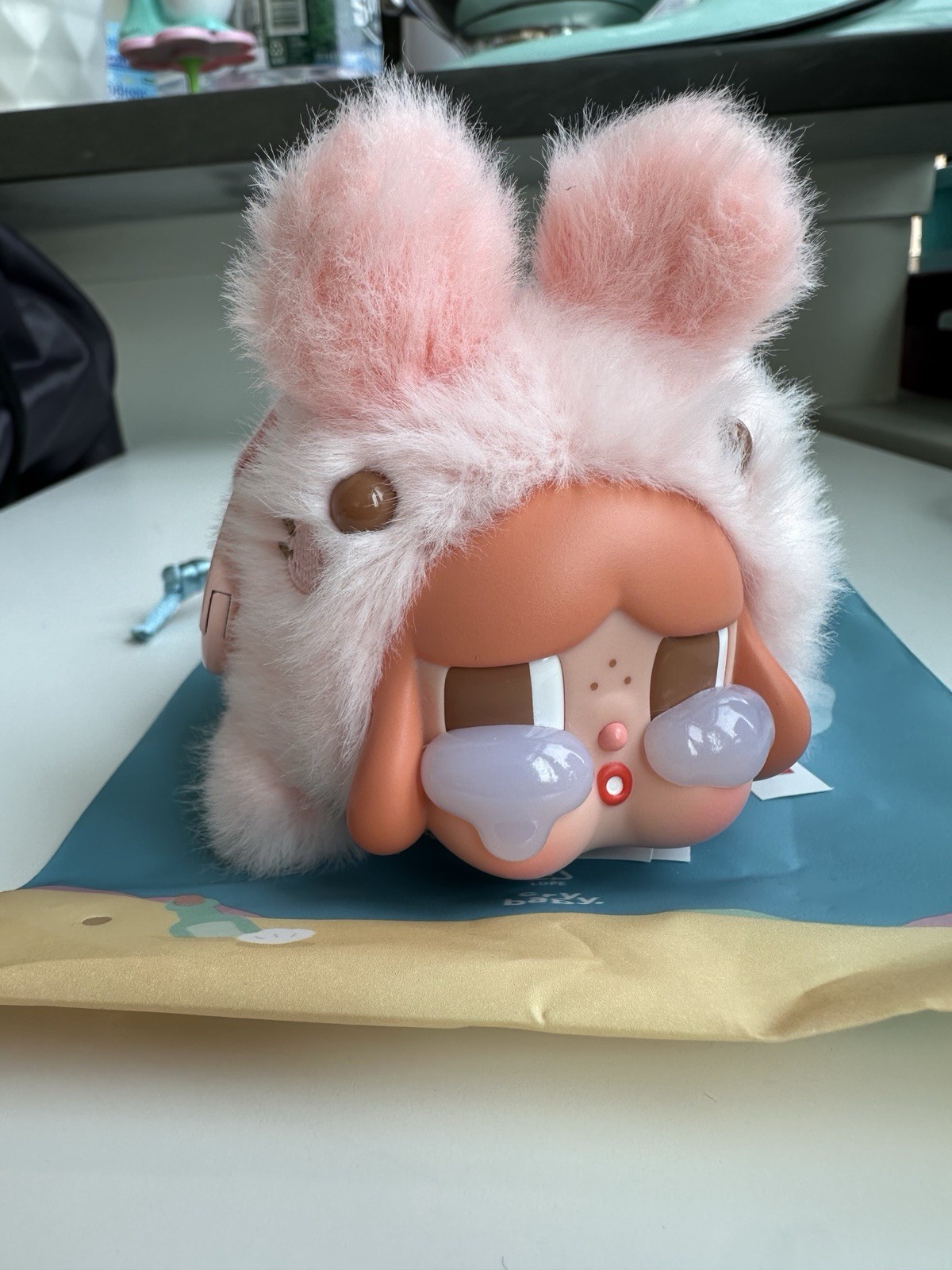 Pop Mart Crybaby Cry Me An Ocean Plush Pendant Sea Bunny Pink w/ Box and Card