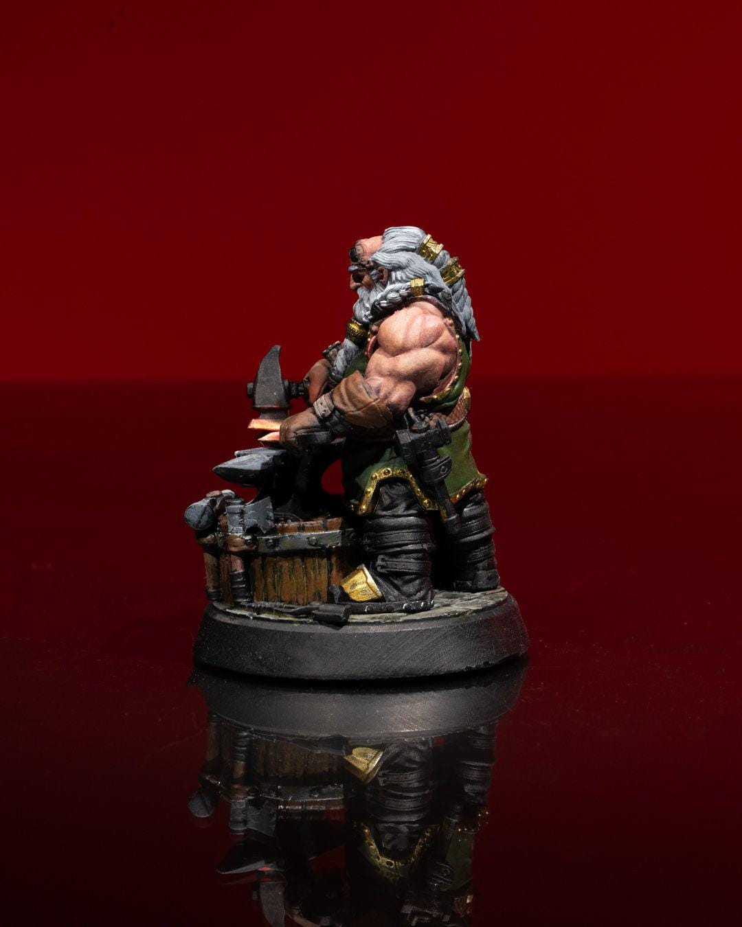Dwarf Blacksmith Miniature, Resin Figure, Perfect for Tabletop RPGs