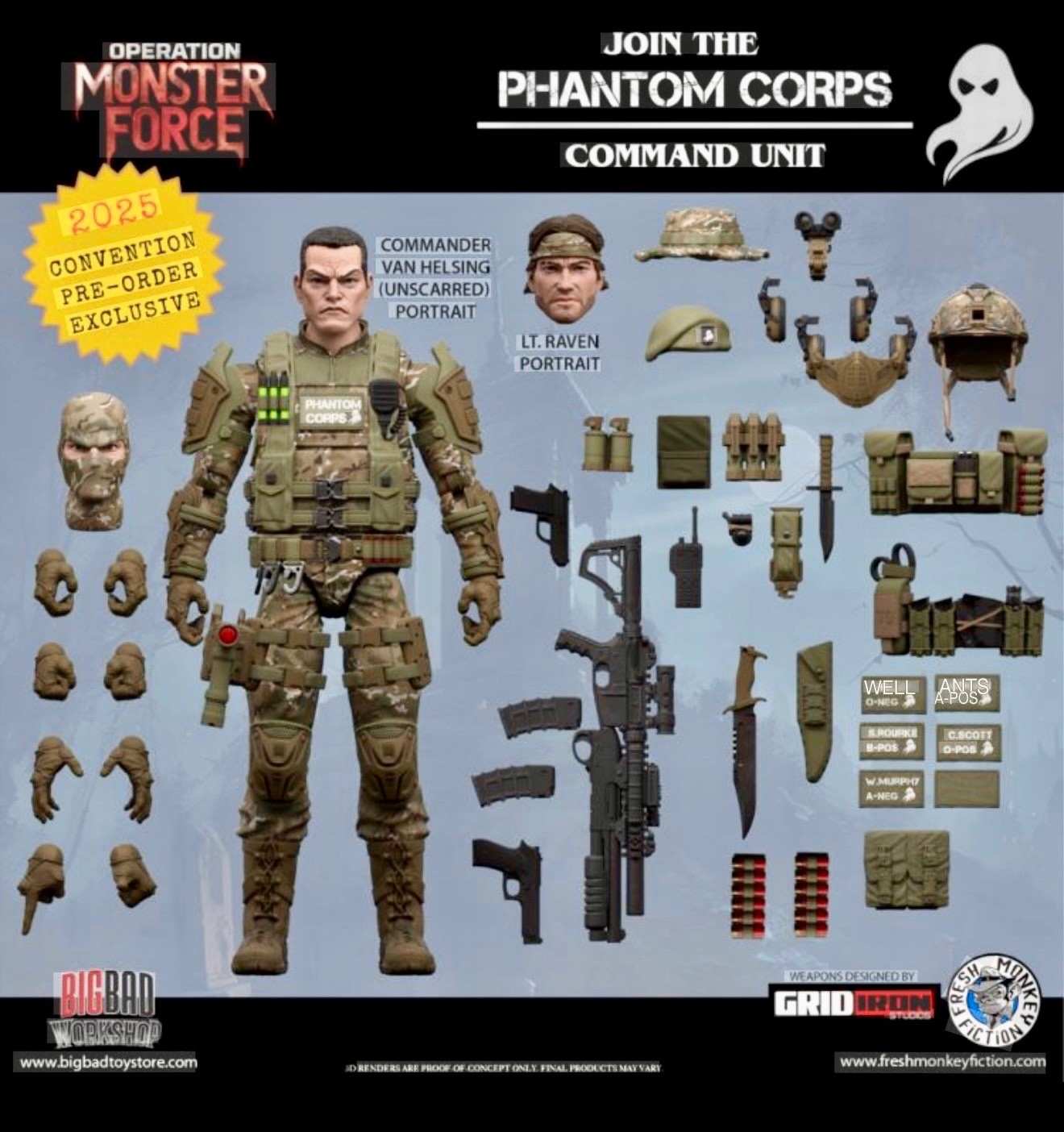 MONSTER FORCE PHANTOM CORPS LIEUTENANT RAVEN 1:12 FIGURE CON EXCLUSIVE SOLDOUT!!