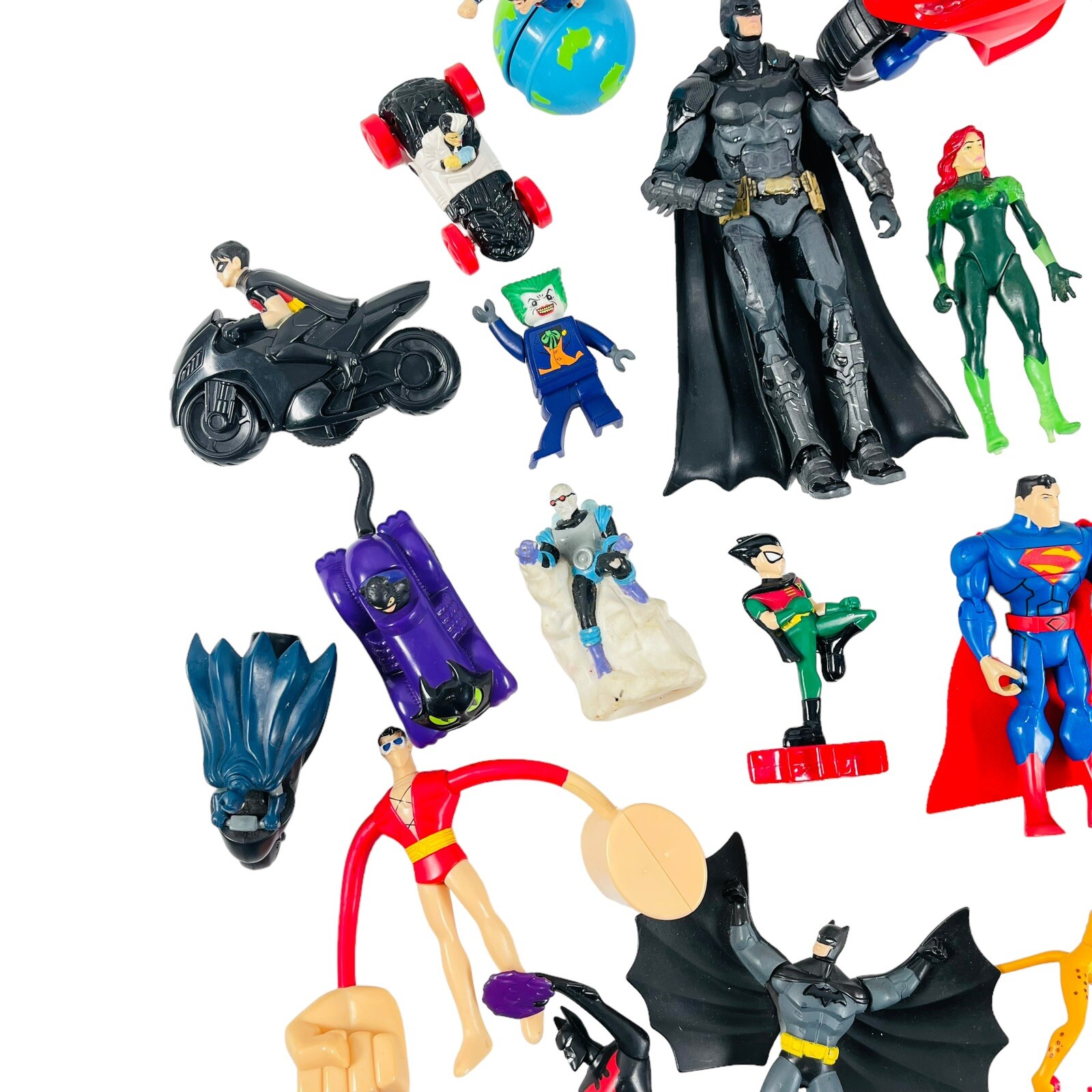 DC Comics Toy Lot of 50 Mixed Action Figures Batman Superman PVC Fast Food VTG B